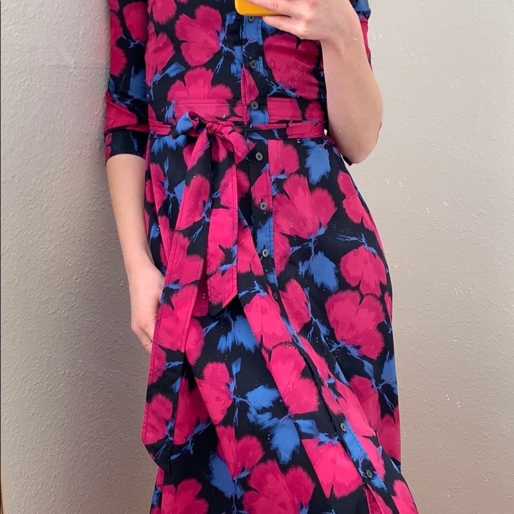 Banana Republic Bright Floral Midi Dress